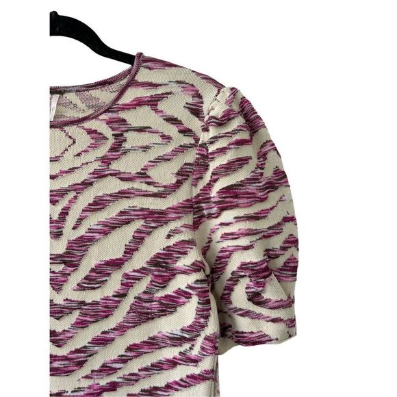 Free People Take Me Out Zebra Print Mini Sweater Dress Ivory Pink Size Small - Picture 4 of 10